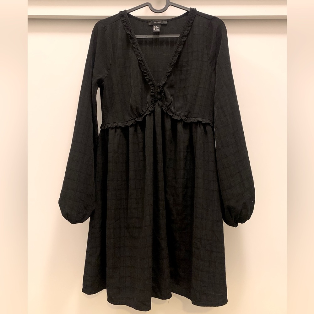 Black Long-sleeve Mini Dress